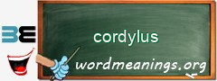 WordMeaning blackboard for cordylus